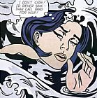 Roy Wall Art - Drowning Girl by Roy Lichtenstein